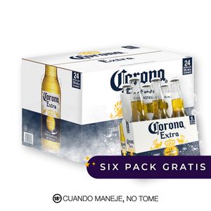 Caja + six-pack gratis de Corona Botella - 355 ml