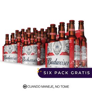 Caja + six-pack gratis de Budweiser Botella - 355 ml